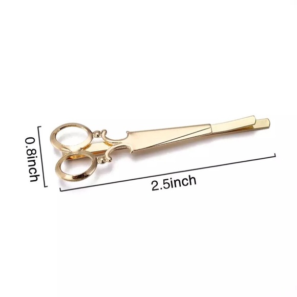 Scissors look a like gold hair clip 2pcs - Picture 2 of 2